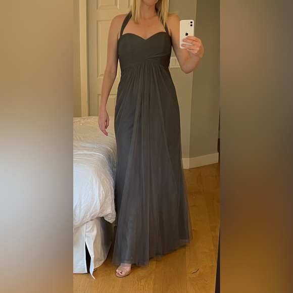 Jenny Yoo, size 8, charcoal evening gown. - Picture 6 of 7